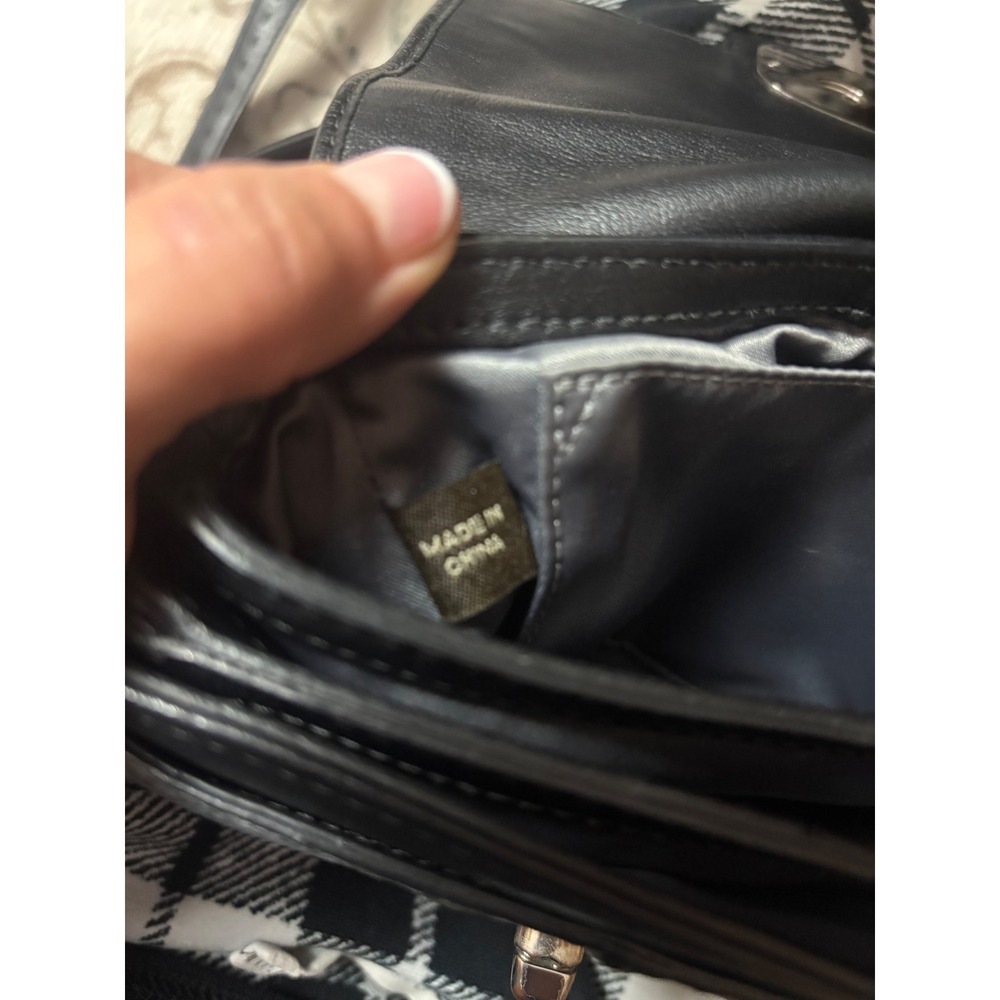 Coach Crossbody Bag Black‎ Leather Grey Python Snakeskin Turnlock Triple Gusset - Picture 6 of 7